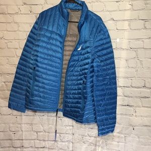 Nautica blue/gray puff jacket Sz M NWT